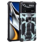 Xiaomi Poco X4 Pro 5G Θήκη Με Σταντ Καμουφλάζ Βεραμάν Camouflage Armor Kickstand TPU + PC Magnetic Phone Case Mint Green
