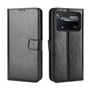 Xiaomi Poco X4 Pro 5G Θήκη Βιβλίο Μαύρο Crazy Horse Texture Horizontal Flip Phone Case Black
