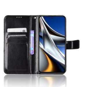 Xiaomi Poco X4 Pro 5G Θήκη Βιβλίο Μαύρο Crazy Horse Texture Horizontal Flip Phone Case Black