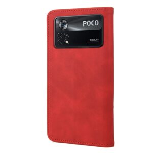 Xiaomi Poco X4 Pro 5G Θήκη Βιβλίο Κόκκινο Skin Feel Magnetic Splicing Phone Case Red