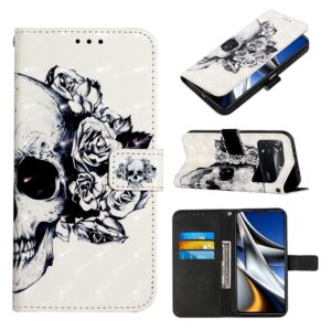 Xiaomi Poco X4 Pro 5G Θήκη Βιβλίο 3D Painting Horizontal Flip Case Skull