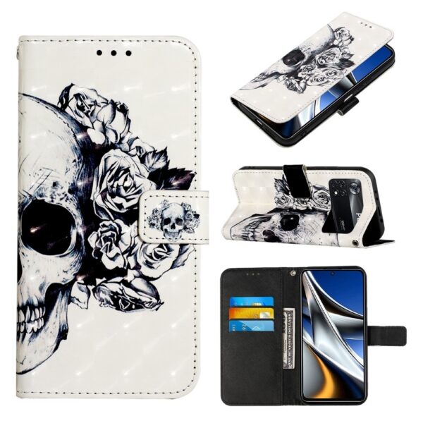 Xiaomi Poco X4 Pro 5G Θήκη Βιβλίο 3D Painting Horizontal Flip Case Skull