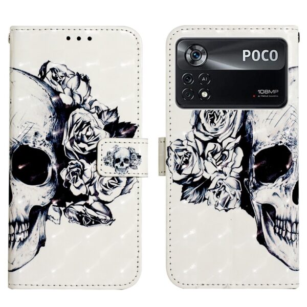 Xiaomi Poco X4 Pro 5G Θήκη Βιβλίο 3D Painting Horizontal Flip Case Skull