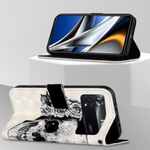 Xiaomi Poco X4 Pro 5G Θήκη Βιβλίο 3D Painting Horizontal Flip Case Skull