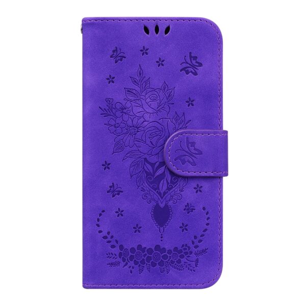 Xiaomi Poco X4 Pro 5G Θήκη Βιβλίο Μωβ Butterfly Rose Embossed Phone Case Purple