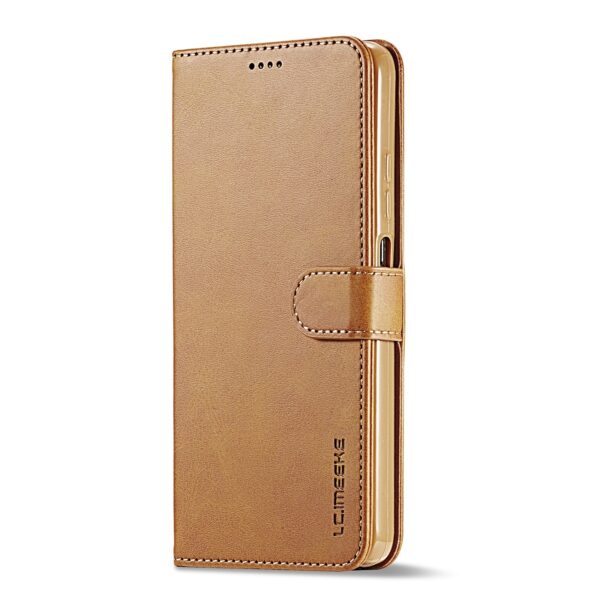 Xiaomi Poco X4 Pro 5G Θήκη Βιβλίο Ανοιχτό Καφέ LC.IMEEKE Calf Texture Phone Case Light Brown