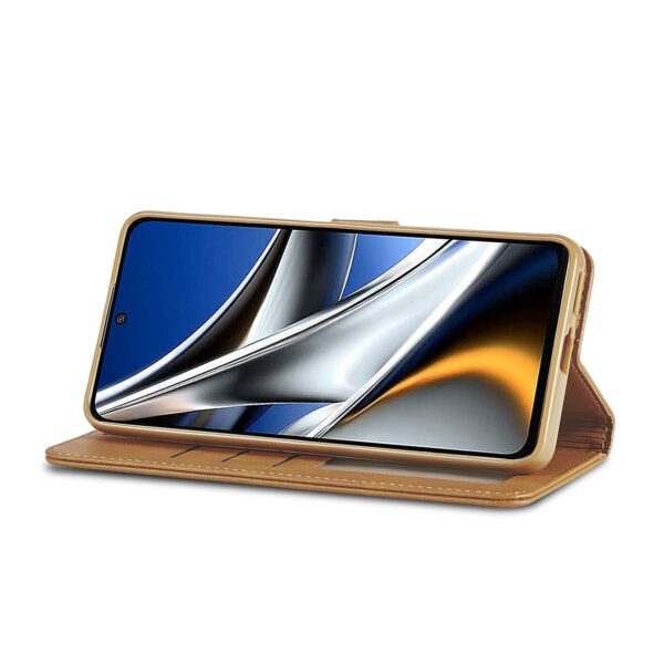 Xiaomi Poco X4 Pro 5G Θήκη Βιβλίο Ανοιχτό Καφέ LC.IMEEKE Calf Texture Phone Case Light Brown