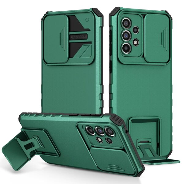 Samsung Galaxy A33 5G Θήκη Σκούρο Πράσινη Stereoscopic Holder Sliding Camshield Phone Case Dark Green