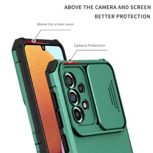 Samsung Galaxy A33 5G Θήκη Σκούρο Πράσινη Stereoscopic Holder Sliding Camshield Phone Case Dark Green