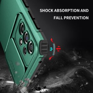 Samsung Galaxy A33 5G Θήκη Σκούρο Πράσινη Stereoscopic Holder Sliding Camshield Phone Case Dark Green