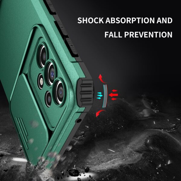 Samsung Galaxy A33 5G Θήκη Σκούρο Πράσινη Stereoscopic Holder Sliding Camshield Phone Case Dark Green