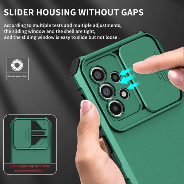 Samsung Galaxy A33 5G Θήκη Σκούρο Πράσινη Stereoscopic Holder Sliding Camshield Phone Case Dark Green