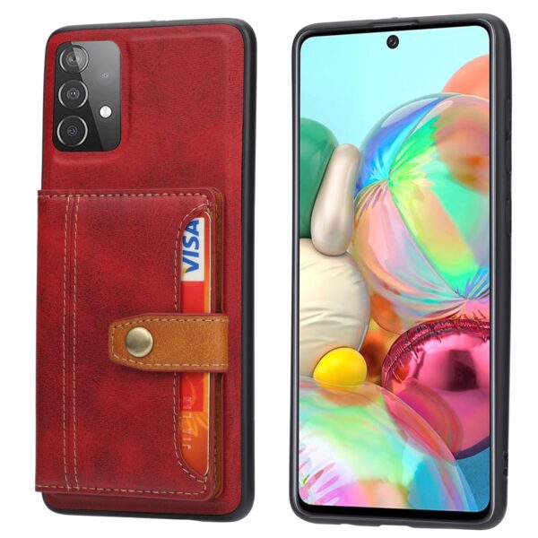 Samsung Galaxy A33 5G Θήκη Κόκκινη Calfskin Color Matching TPU + PU Phone Case Red