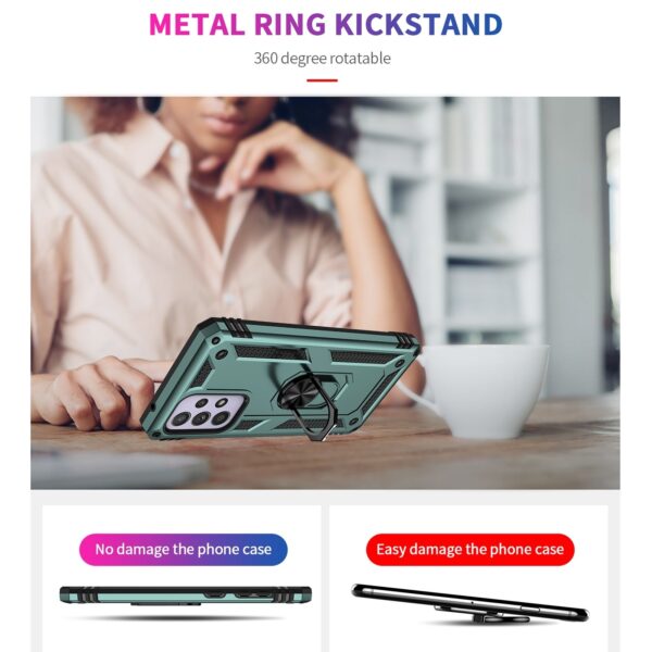 Samsung Galaxy A33 5G Θήκη Σκούρο Πράσινη Με Σταντ Shockproof TPU + PC Phone Case Dark Green