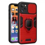 Forcell Samsung Galaxy S22 Ultra 5G Ring Lens Θήκη Σκληρή - Red