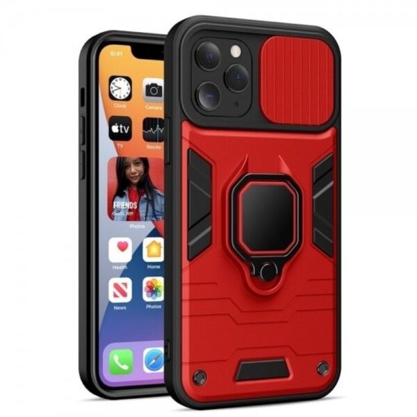 Forcell Samsung Galaxy S22 Ultra 5G Ring Lens Θήκη Σκληρή - Red Forcell Samsung Galaxy S22 Ultra 5G Ring Lens Θήκη Σκληρή - Red