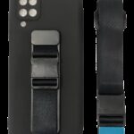 Forcell Samsung Galaxy A12 / M12 Lanyard Rope Θήκη Σιλικόνης - Black