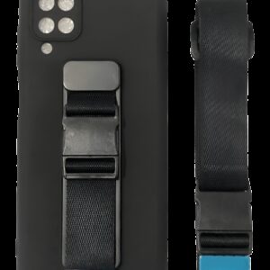 Forcell Samsung Galaxy A12 / M12 Lanyard Rope Θήκη Σιλικόνης - Black