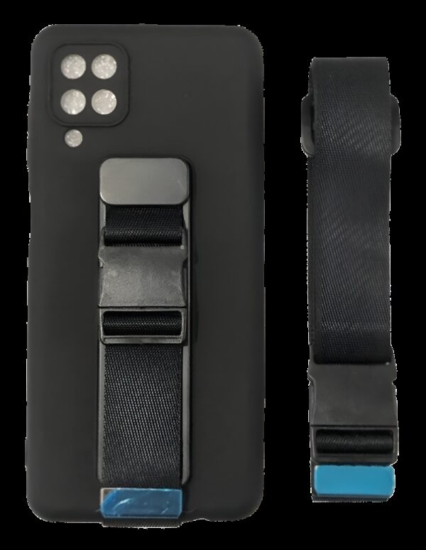 Forcell Samsung Galaxy A12 / M12 Lanyard Rope Θήκη Σιλικόνης - Black