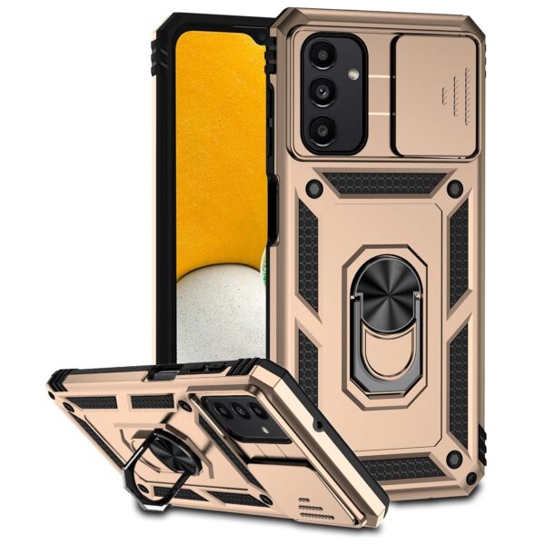 Samsung Galaxy A13 4G Θήκη Χρυσή Με Σταντ Sliding Camshield Holder Phone Case Gold