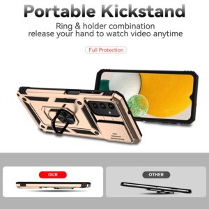 Samsung Galaxy A13 4G Θήκη Χρυσή Με Σταντ Sliding Camshield Holder Phone Case Gold