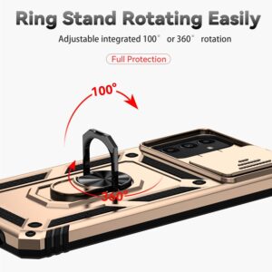 Samsung Galaxy A13 4G Θήκη Χρυσή Με Σταντ Sliding Camshield Holder Phone Case Gold
