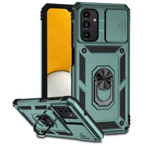 Samsung Galaxy A13 4G Θήκη Σκούρο Πράσινη Με Σταντ Sliding Camshield Holder Phone Case Dark Green