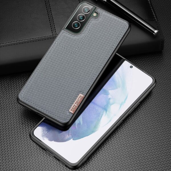 Samsung Galaxy S22 Plus 5G Θήκη Απαλό Μπλε με Πλαίσιο Σιλικόνης και Επένδυση από Ύφασμα DUX DUCIS Fino Series PU + TPU Phone