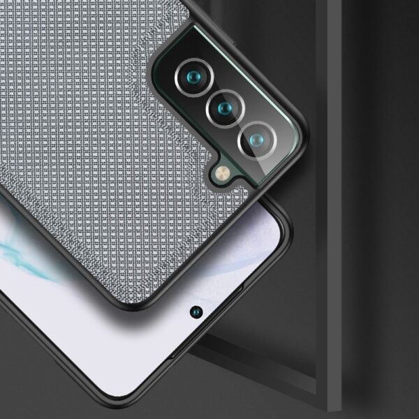 Samsung Galaxy S22 Plus 5G Θήκη Απαλό Μπλε με Πλαίσιο Σιλικόνης και Επένδυση από Ύφασμα DUX DUCIS Fino Series PU + TPU Phone