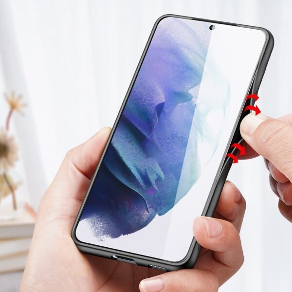 Samsung Galaxy S22 Plus 5G Θήκη Απαλό Μπλε με Πλαίσιο Σιλικόνης και Επένδυση από Ύφασμα DUX DUCIS Fino Series PU + TPU Phone