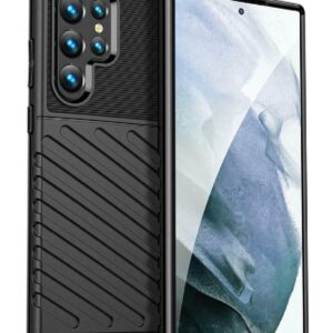 Samsung Galaxy S22 Ultra 5G Θήκη Σιλικόνης Μαύρη Thunder Case Flexible Tough Rugged Cover TPU Case Black