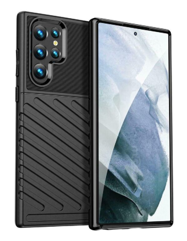 Samsung Galaxy S22 Ultra 5G Θήκη Σιλικόνης Μαύρη Thunder Case Flexible Tough Rugged Cover TPU Case Black Samsung Galaxy S22 Ultra 5G Θήκη Σιλικόνης Μαύρη Thunder Case Flexible Tough Rugged Cover TPU Case Black