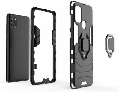 Samsung Galaxy S22 Plus 5G Σκληρή Θήκη Μαύρη Με Σταντ Shockproof PC + TPU Phone Case with Magnetic Ring Holder Black