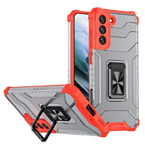 Samsung Galaxy S21 FE Σκληρή Θήκη Κόκκινη Με Σταντ Crystal Ring Case Kickstand Tough Rugged Cover Red
