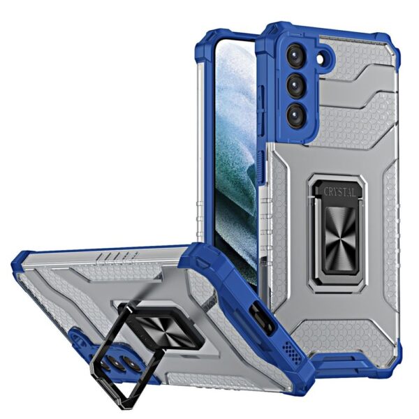 Samsung Galaxy S22 Plus 5G Σκληρή Θήκη Μπλε Με Σταντ Crystal Ring Case Kickstand Tough Rugged Cover Blue