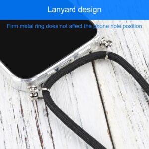 iPhone 13 mini Four-corner Shockproof Transparent TPU Protective Case with Lanyard Black