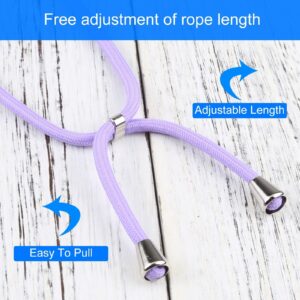 iPhone 13 Θήκη με Λουράκι Four-corner Shockproof Transparent TPU Protective Case with Lanyard Purple