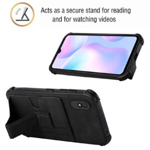 Xiaomi Redmi 9A / 9AT Θήκη Μαύρη Dream Holder Card Bag Shockproof Phone Case Black