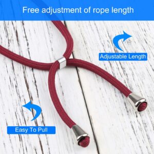 iPhone 13 Pro Θήκη με Λουράκι Four-corner Shockproof Transparent TPU Protective Case with Lanyard Wine - Red