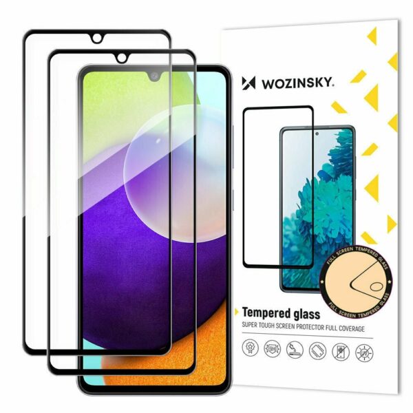 Samsung Galaxy A33 5G Προστατευτικό Τζαμάκι 2 TEMAXIA Μαύρο Wozinsky Full Glue Full Face Tempered Glass Black