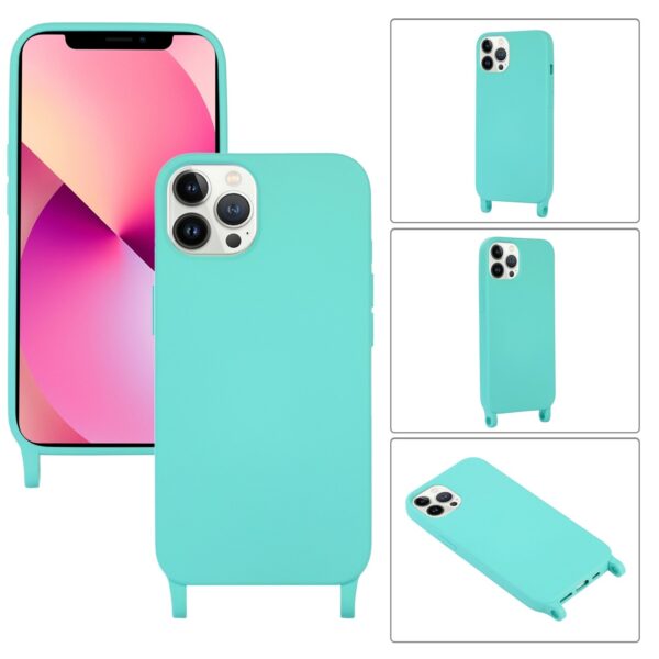 iPhone 13 Pro Max Θήκη με Λουράκι Crossbody Lanyard Elastic Silicone Phone Case Blue