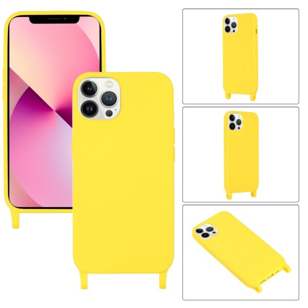 iPhone 13 Pro Max Θήκη με Λουράκι Crossbody Lanyard Elastic Silicone Phone Case Yellow