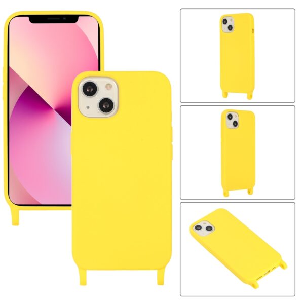 iPhone 13 Pro Θήκη με Λουράκι Crossbody Lanyard Elastic Silicone Phone Case Yellow