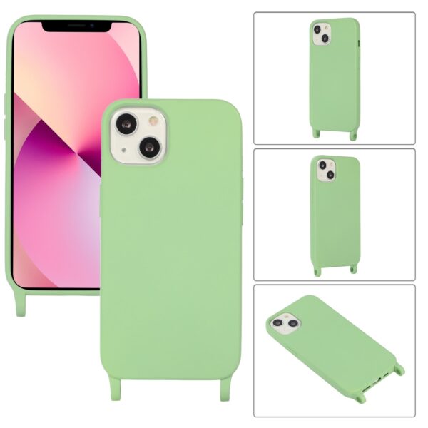 iPhone 13 Pro Θήκη με Λουράκι Crossbody Lanyard Elastic Silicone Phone Case Matcha Green