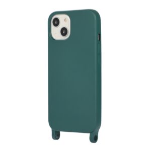iPhone 13 Pro Θήκη με Λουράκι Crossbody Lanyard Elastic Silicone Phone Case Dark Green