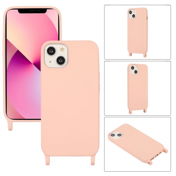 iPhone 13 Pro Θήκη με Λουράκι Crossbody Lanyard Elastic Silicone Phone Case Pink
