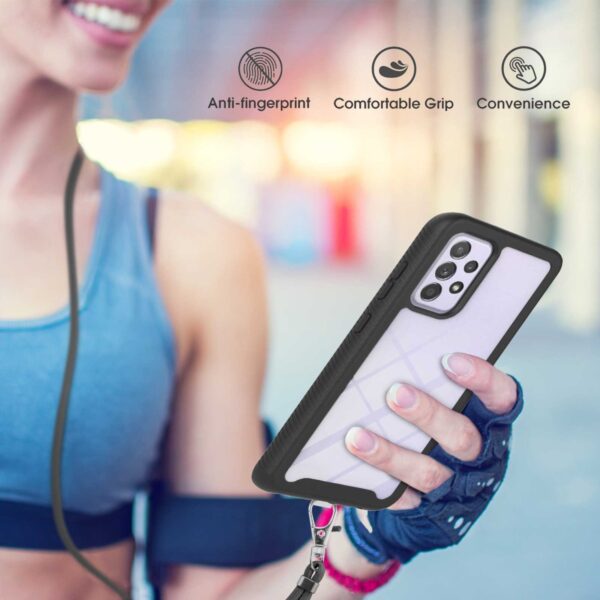 Samsung Galaxy A33 5G Θήκη Μαύρη με Λουράκι Starry Sky Solid Color Series Shockproof PC + TPU Protective Case with Neck Strap