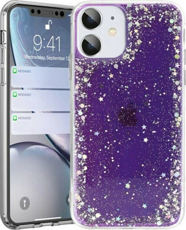 iPhone 12 mini Θήκη Σιλικόνης Μωβ Brilliant Clear Case Purple