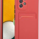 Samsung Galaxy A53 5G Θήκη Σιλικόνης Κοραλί Skin Feel Card Contrast Color Button TPU Phone Case Coral
