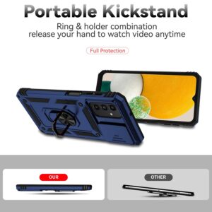 Samsung Galaxy A13 4G Θήκη Μπλε Με Σταντ Sliding Camshield Holder Phone Case Blue